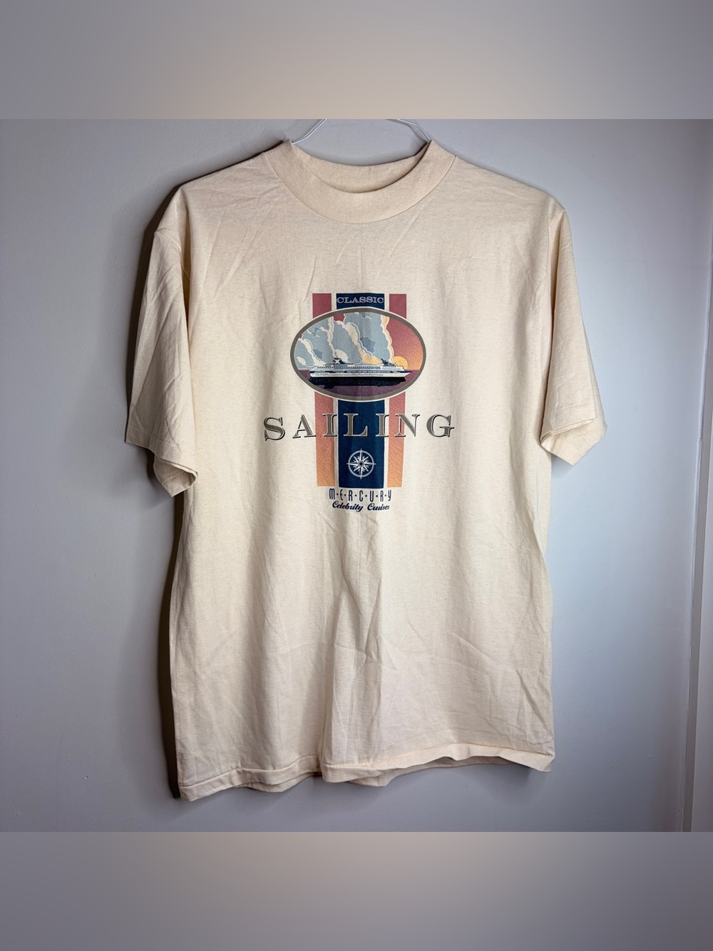 Vintage All Sport Maxweight 100% Cotton Classic Sailing Graphic Tee Large